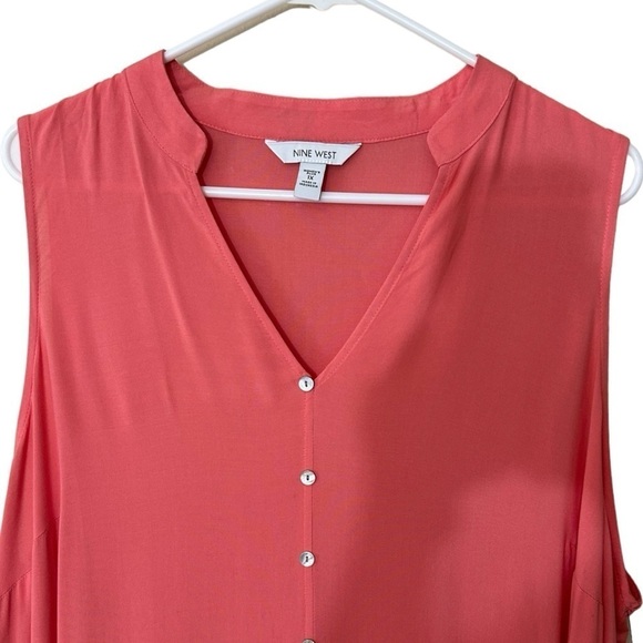 Nine West Coral Sleeveless Tiered Drop Waist Summer Dress NEW - Picture 2 of 5